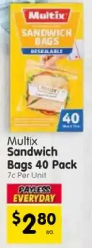 Spar Multix Sandwich Bags offer