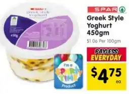 Spar SPAR Greek Style Yoghurt offer