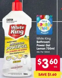 Spar White King Bathroom Power Gel Lemon offer