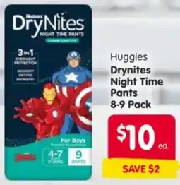 Spar Huggies Drynites Night Time Pants offer