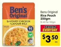 Spar Bens Original Rice Pouch offer