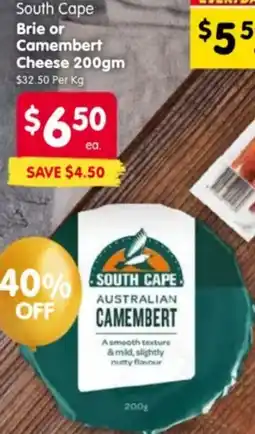 Spar South Cape Brie or Camembert Cheese offer