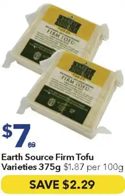 Ritchies Earth Source Firm Tofu offer