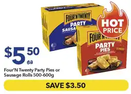 Ritchies Four'N Twenty Party Pies or Sausage Rolls offer