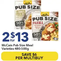 Ritchies McCain Pub Size Meal offer