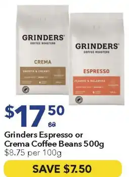 Ritchies Grinders Espresso or Crema Coffee Beans offer