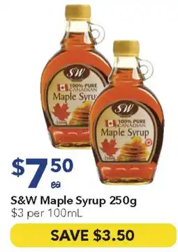 Ritchies S&W Maple Syrup offer