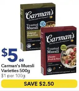 Ritchies Carman's Muesli offer