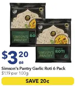 Ritchies Simson's Pantry Garlic Roti offer