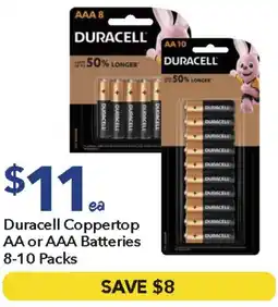 Ritchies Duracell Coppertop AA or AAA Batteries offer