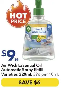 Ritchies Air Wick Essential Oil Automatic Spray Refill Varieties offer