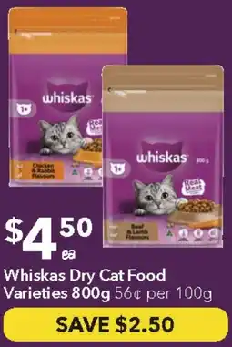 Ritchies Whiskas Dry Cat Food Varieties offer