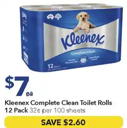 Ritchies Kleenex Complete Clean Toilet Rolls offer