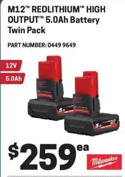 Blackwoods M12TH REDLITHIUM™ HIGH OUTPUT™ 5.0Ah Battery offer