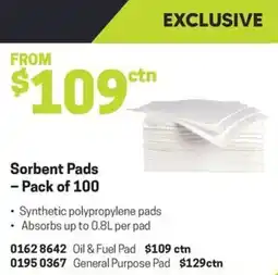 Blackwoods Sorbent Pads offer