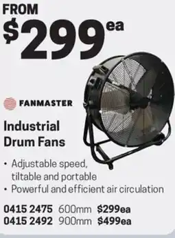 Blackwoods FANMASTER Industrial Drum Fans offer