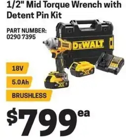 Blackwoods Dewalt 1/2" mid torque wrench with Detent Pin Kit offer