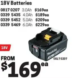 Blackwoods Makita 18V Batteries offer