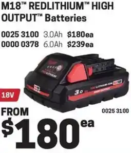 Blackwoods Milwaukee M18™ REDLITHIUM™ Batteries offer