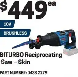 Blackwoods Bosch BITURBO Reciprocating Saw offer