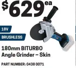 Blackwoods Bosch 180mm BITURBO Angle Grinder offer