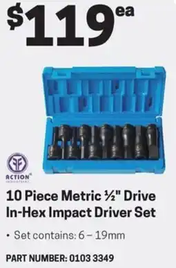Blackwoods Metric 1/2" Drive In-Hex Impact Driver Set offer