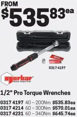 Blackwoods 1/2" Pro Torque Wrenches offer