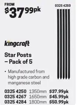 Blackwoods kingcraft Star Posts offer