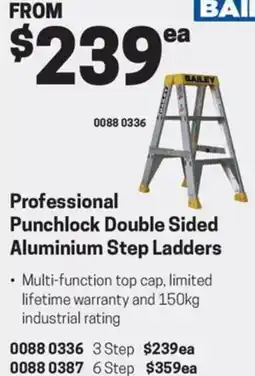 Blackwoods Professional Punchlock Double Sided Aluminium Step Ladders offer