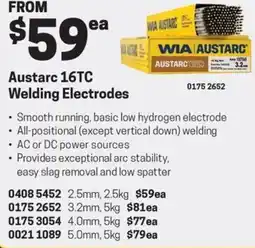 Blackwoods Austarc 16TC Welding Electrodes offer
