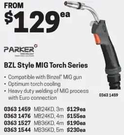Blackwoods BZL Style MIG Torch Series offer