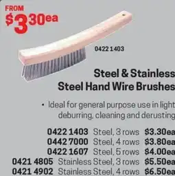 Blackwoods Steel & Stainless Steel Hand Wire Brushes offer