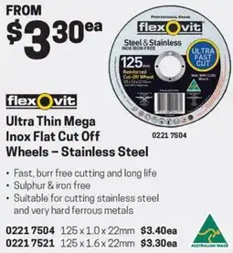 Blackwoods Ultra Thin Mega Inox Flat Cut Off Wheels offer