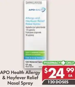 Pharmacy4Less APO Health Allergy & Hayfever Relief Nasal Spray offer