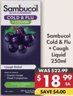 Pharmacy4Less Sambucol Cold & Flu + Cough Liquid offer