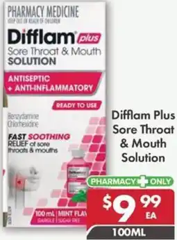 Pharmacy4Less Difflam Plus Sore Throat & Mouth Solution offer