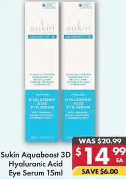 Pharmacy4Less Sukin Aquaboost 3D Hyaluronic Acid Eye Serum offer