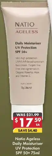 Pharmacy4Less Natio Ageless Daily Moisturiser UV Protection SPF 50+ offer