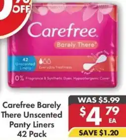 Pharmacy4Less Carefree Barely There Unscented Panty Liners offer
