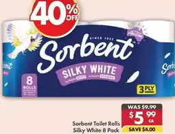 Pharmacy4Less Sorbent Toilet Rolls Silky White offer