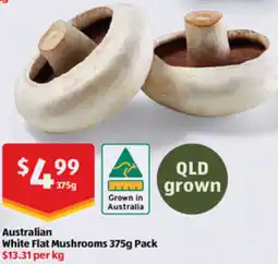 ALDI Australian White Flat Mushrooms offer
