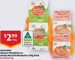 ALDI Australian Afourer Mandarins or Honey Murcott Mandarins offer