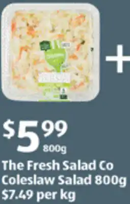ALDI The Fresh Salad Co Coleslaw Salad offer
