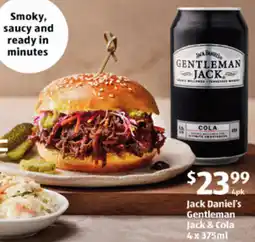 ALDI Jack Daniel's Gentleman Jack & Cola offer