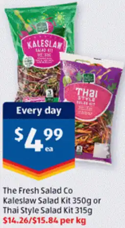 ALDI The Fresh Salad Co Kaleslaw Salad Kit or Thai Style Salad Kit offer