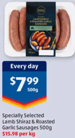ALDI Specially Selected Lamb Shiraz & Roasted Garlic Sausages offer