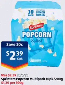 ALDI Sprinters Popcorn Multipack offer