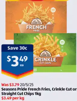 ALDI Seasons Pride French Fries, Crinkle Cut or Straight Cut Chips offer
