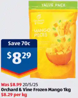 ALDI Orchard & Vine Frozen Mango offer