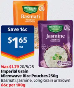 ALDI Imperial Grain Microwave Rice Pouches offer